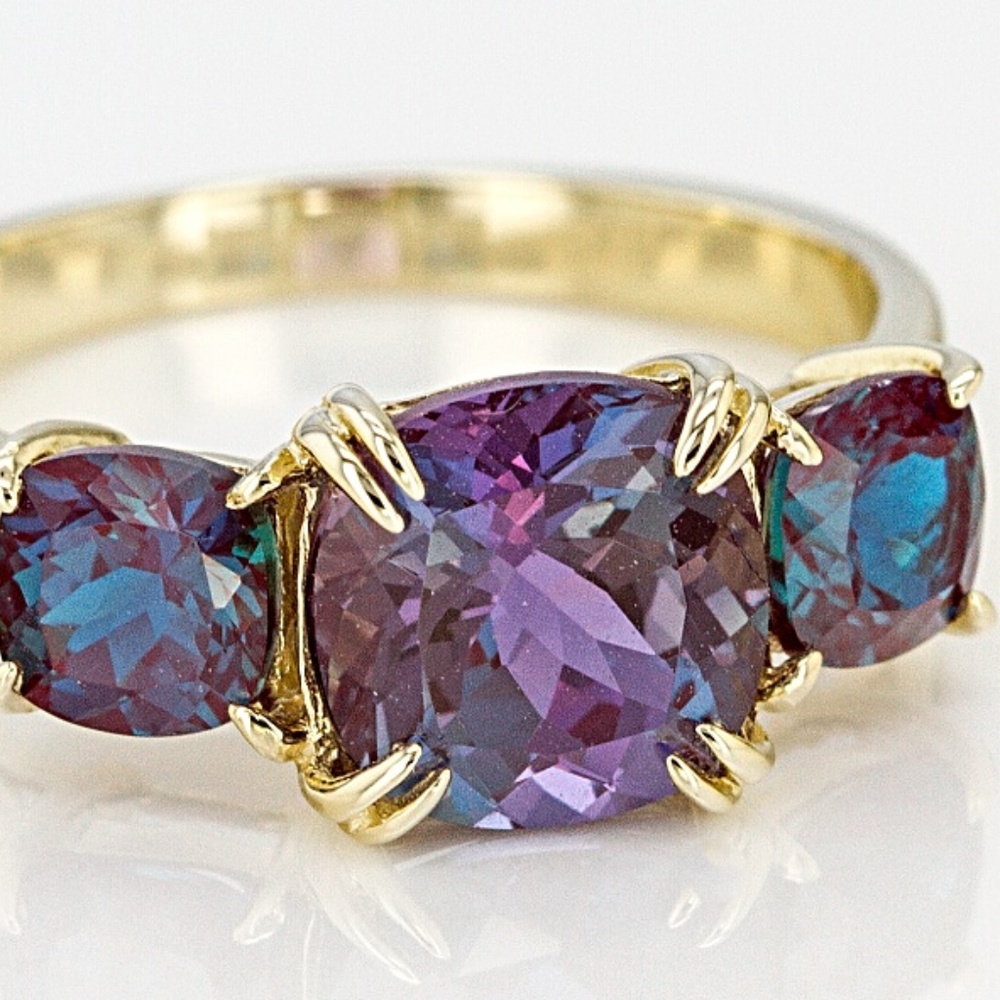 Color Change Alexandrite 10k Yellow Ring